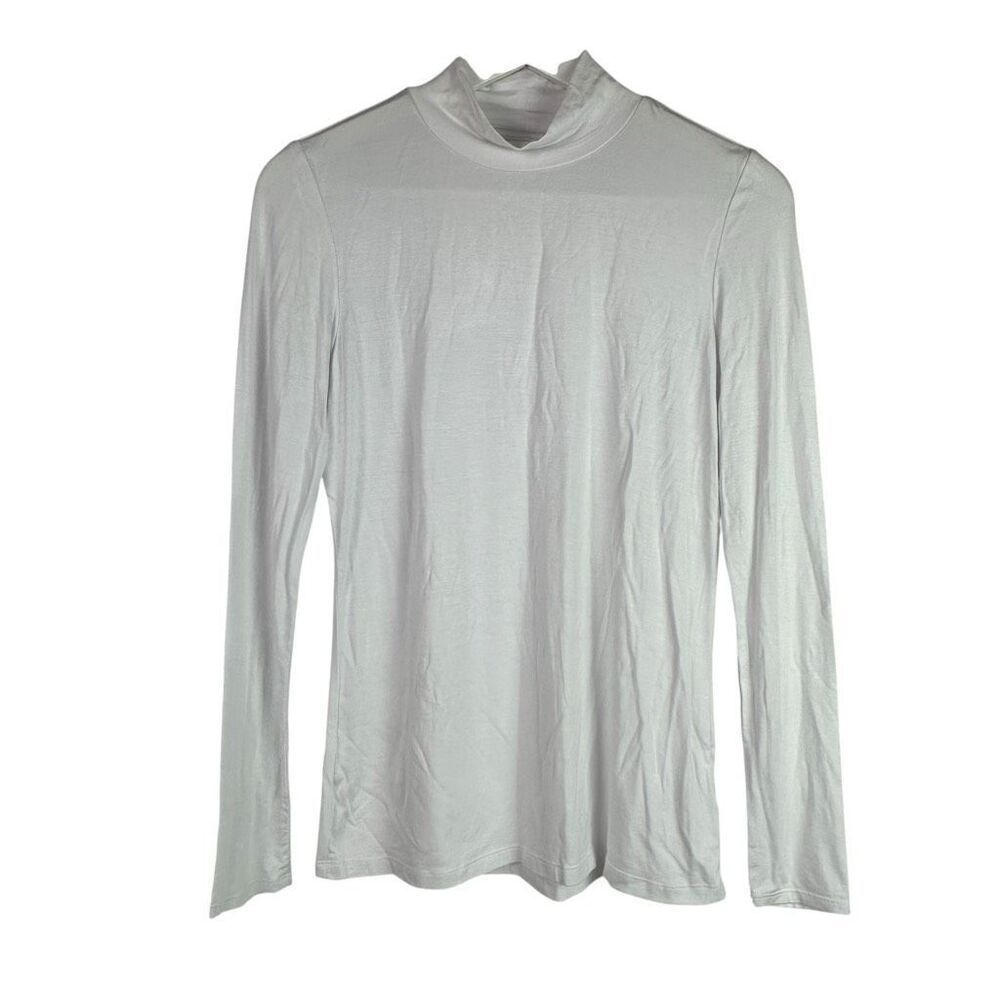 Tahari Women's White XS Mock Neck Long Sleeve Top